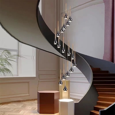 مادة جسم الفولاذ المقاوم للصدأ مصباح معلق حديث للطابق العلوي SANXIANG Starcase Chandelier