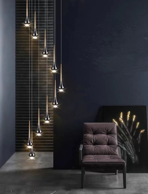 مادة جسم الفولاذ المقاوم للصدأ مصباح معلق حديث للطابق العلوي SANXIANG Starcase Chandelier