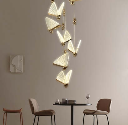 مصباح السلالم من الفولاذ المقاوم للصدأ مع AC 85-265V الجهد الدخالي و Crystal Chandelier