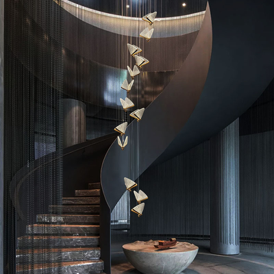 مصباح السلالم من الفولاذ المقاوم للصدأ مع AC 85-265V الجهد الدخالي و Crystal Chandelier