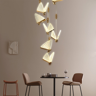 مصباح السلالم من الفولاذ المقاوم للصدأ مع AC 85-265V الجهد الدخالي و Crystal Chandelier
