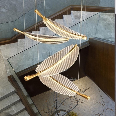 ظلال الزجاج السلالم الأكريليك الديكورية معلقة الضوء لتصميم غرفة المعيشة الفندقية الحديثة