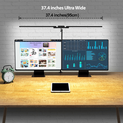 مصباح مكتب المعماري المرن مصباح مكتب LED 24W رأس مزدوج مع مشبك