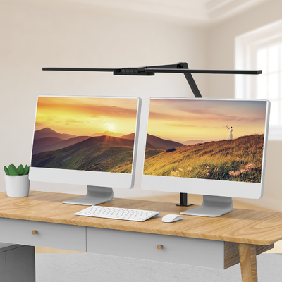 مصباح مكتب المعماري المرن مصباح مكتب LED 24W رأس مزدوج مع مشبك
