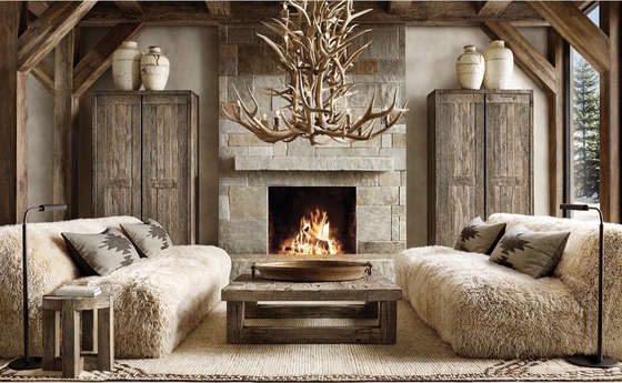 المصنوعة يدويا Antler Chandelier 66&quot; كلاسيكي أمريكي منزل التزلج التصميم النمط المعاصر