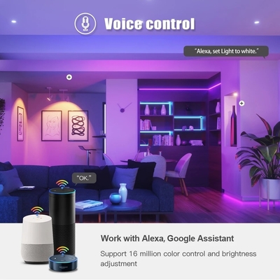 مصباح LED ذكي E27 5W ضوء شمعة RGB قابل للتخفيف للمنزل / المطبخ / غرفة النوم يتم التحكم به من خلال الاتصال الهاتفي و Wifi
