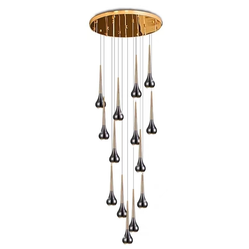 مادة جسم الفولاذ المقاوم للصدأ مصباح معلق حديث للطابق العلوي SANXIANG Starcase Chandelier
