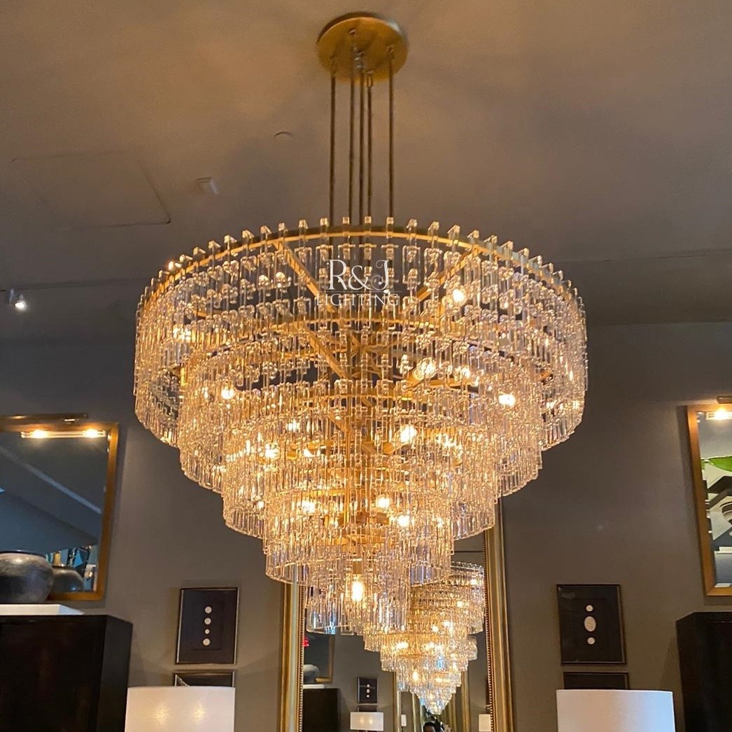 Brass Crystal Chandelier